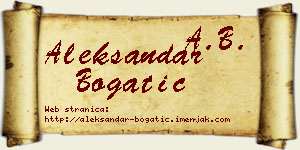 Aleksandar Bogatić vizit kartica